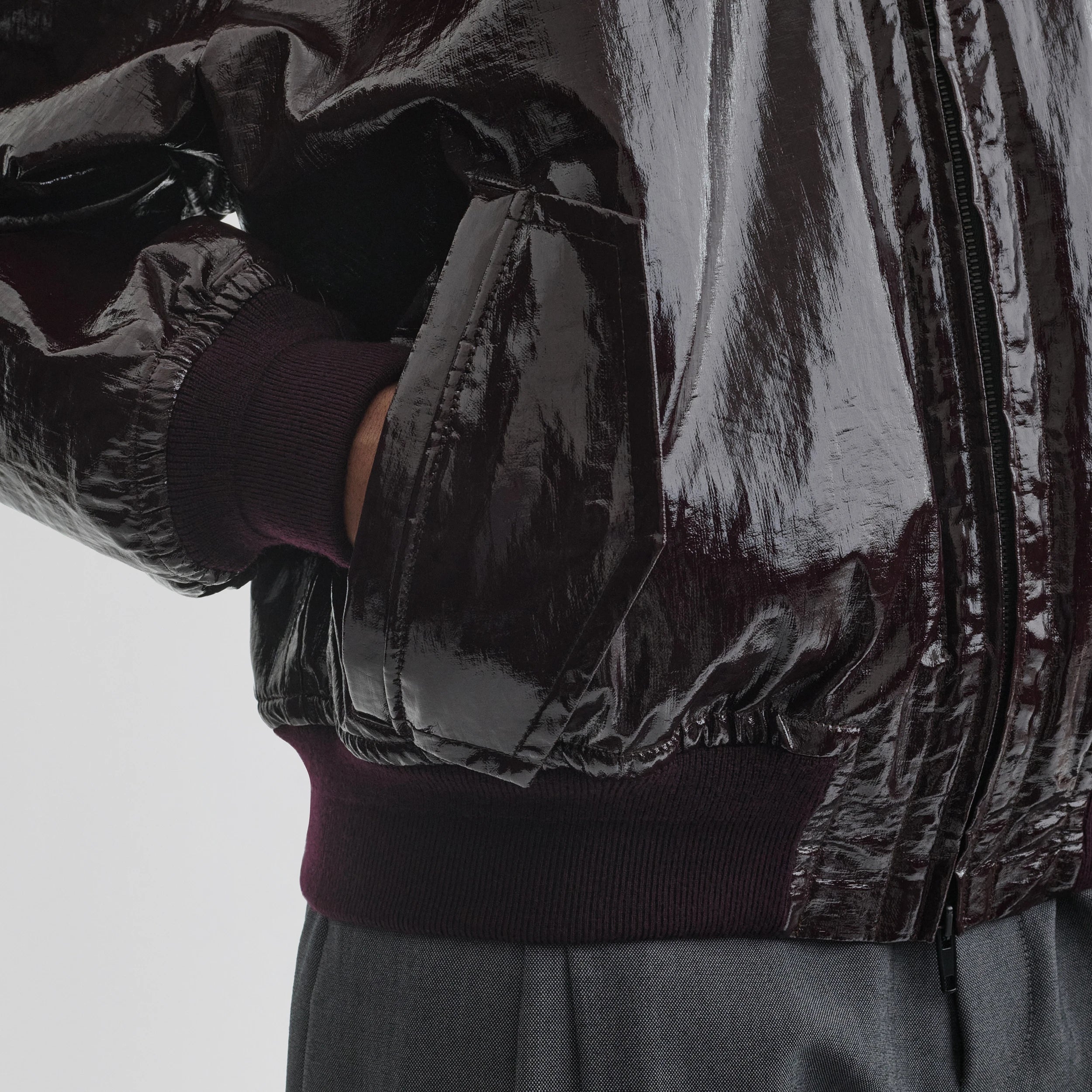 GOLF JACKET | burgundy linen canvas