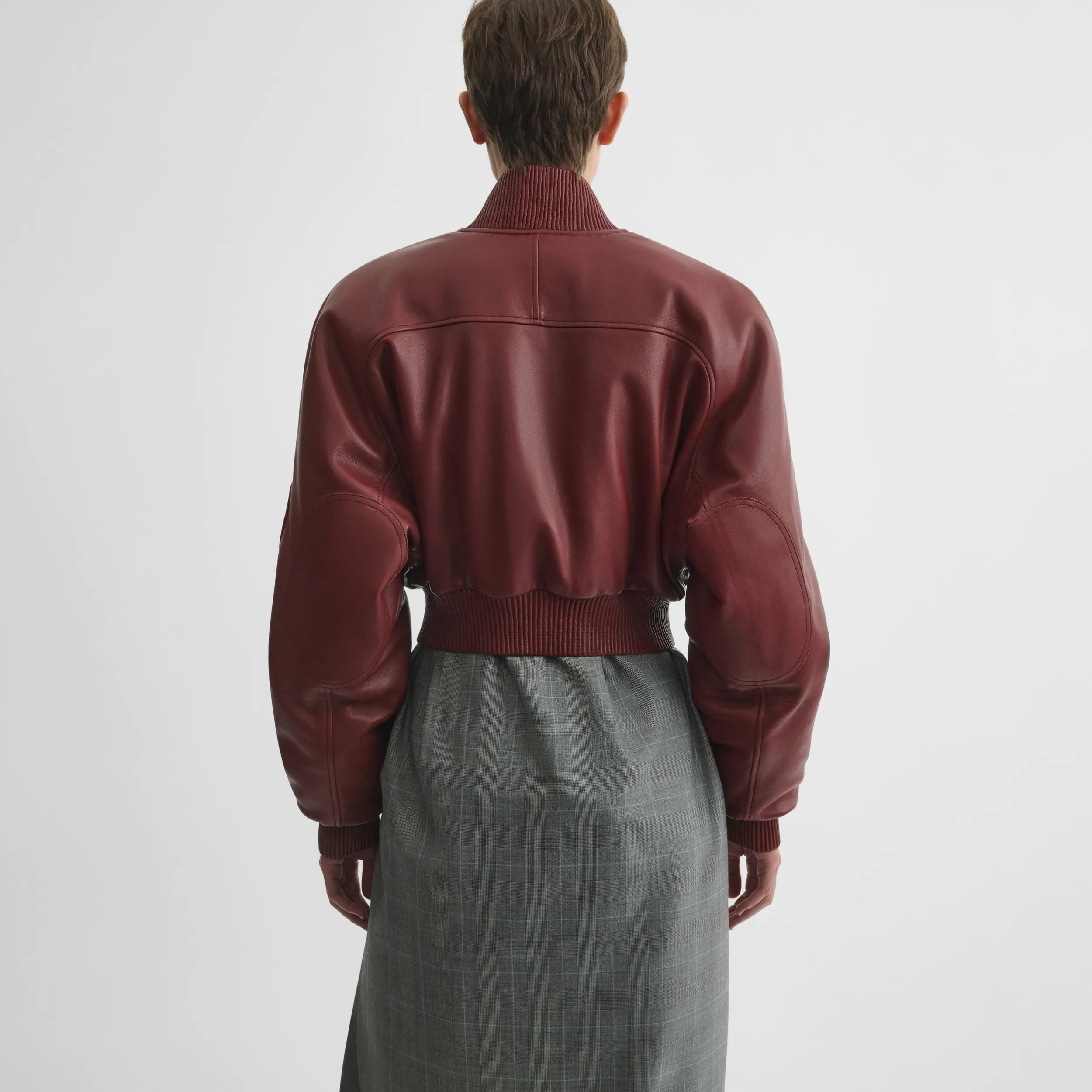 POCKET BOMBER JACKET | brick leather