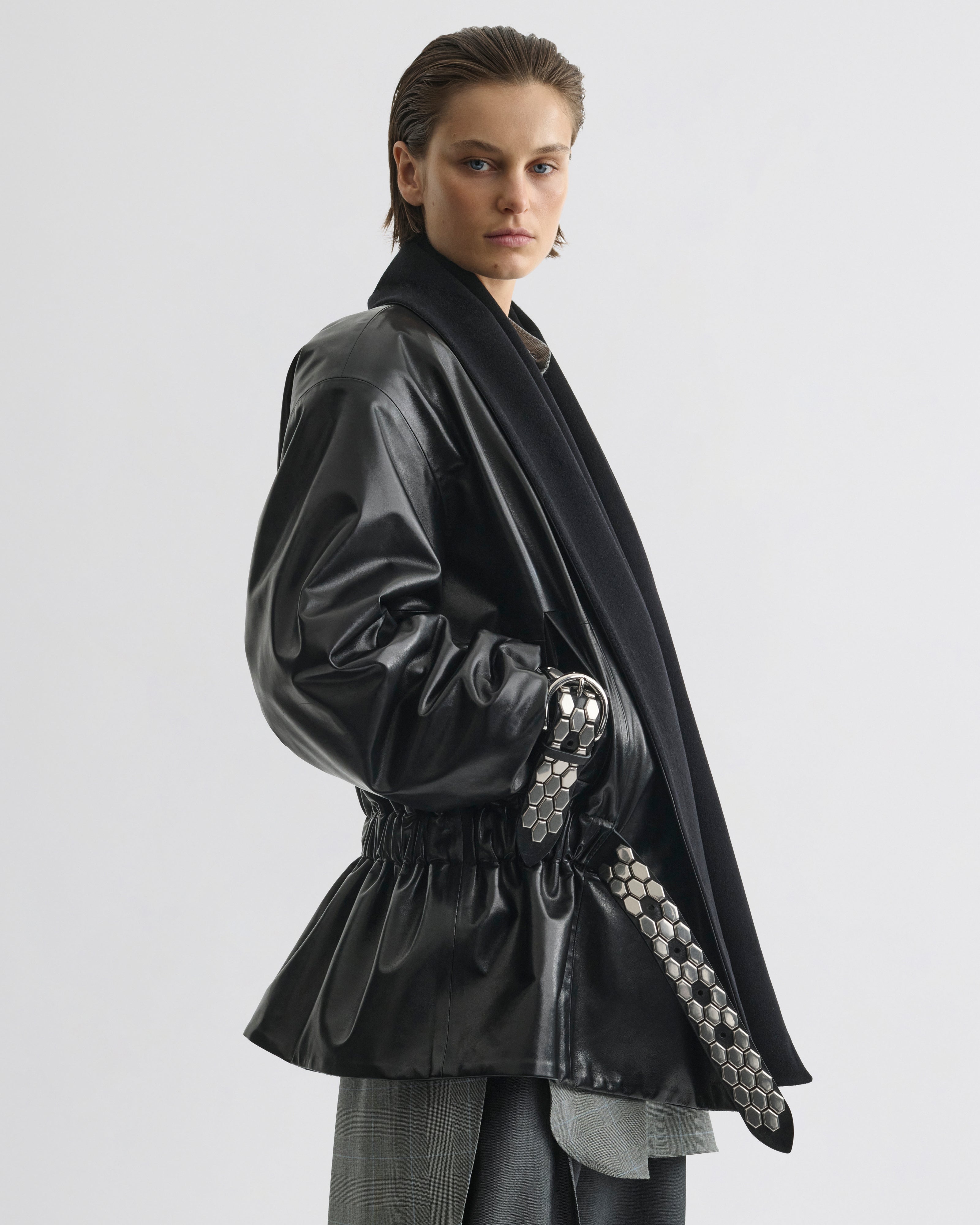 STUD JACKET | black leather
