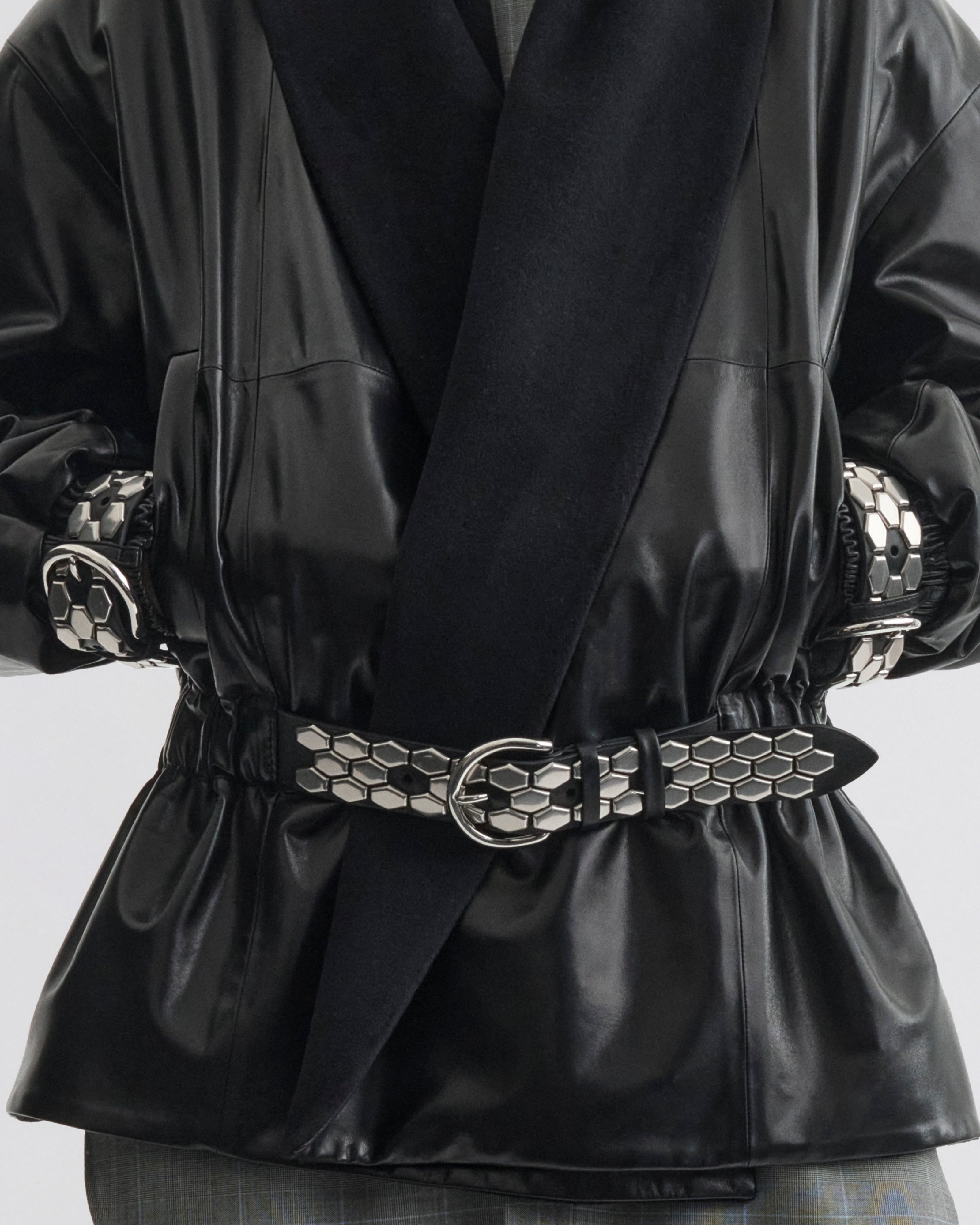STUD JACKET | black leather