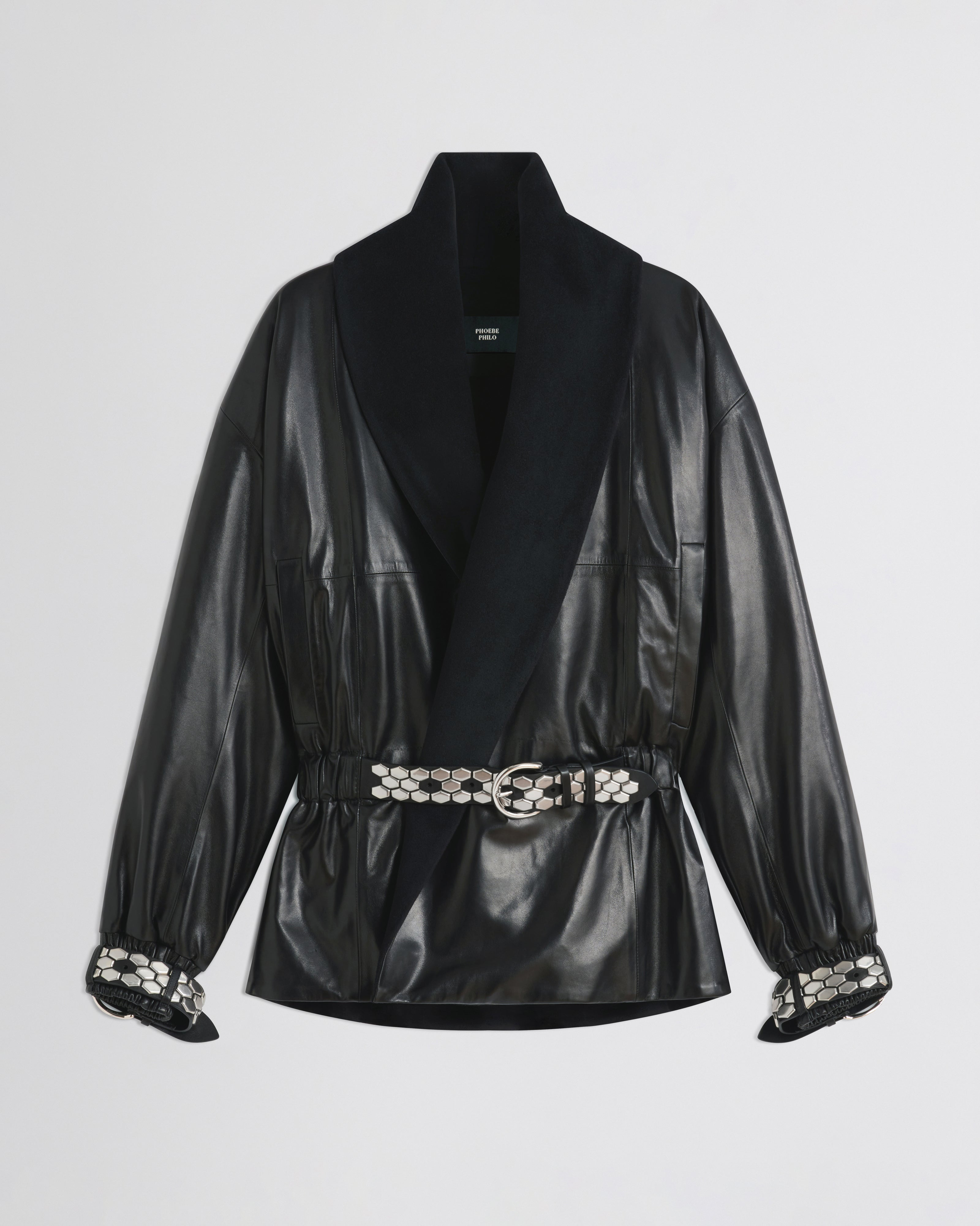 STUD JACKET | black leather