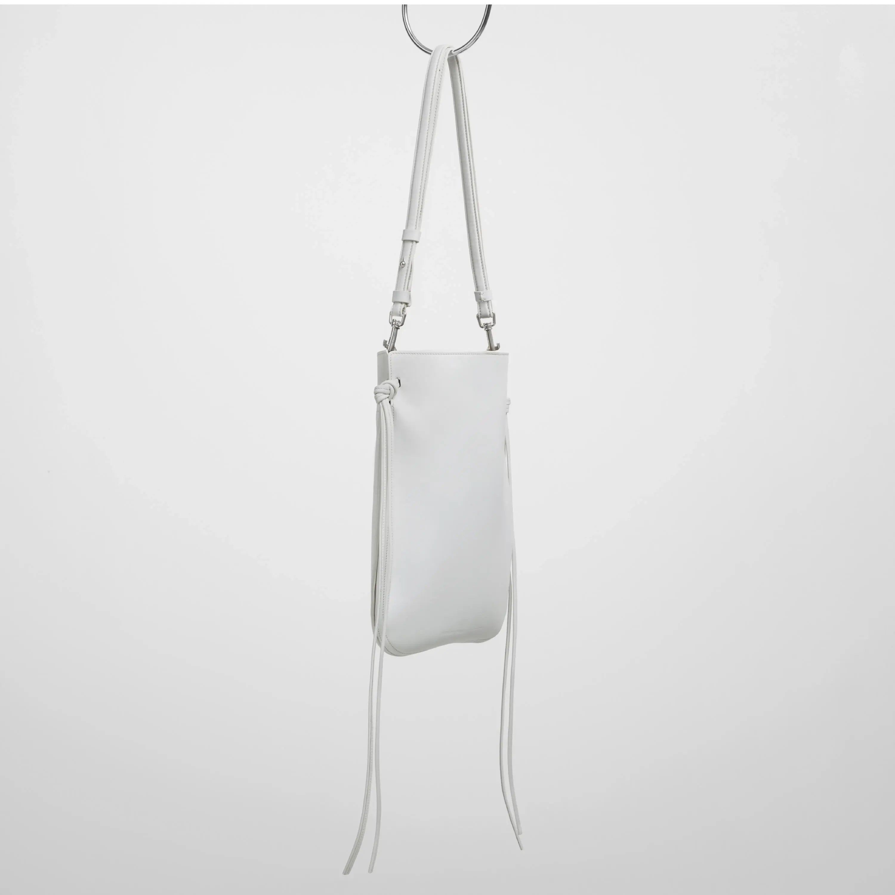 GIG POUCH | white leather with silver