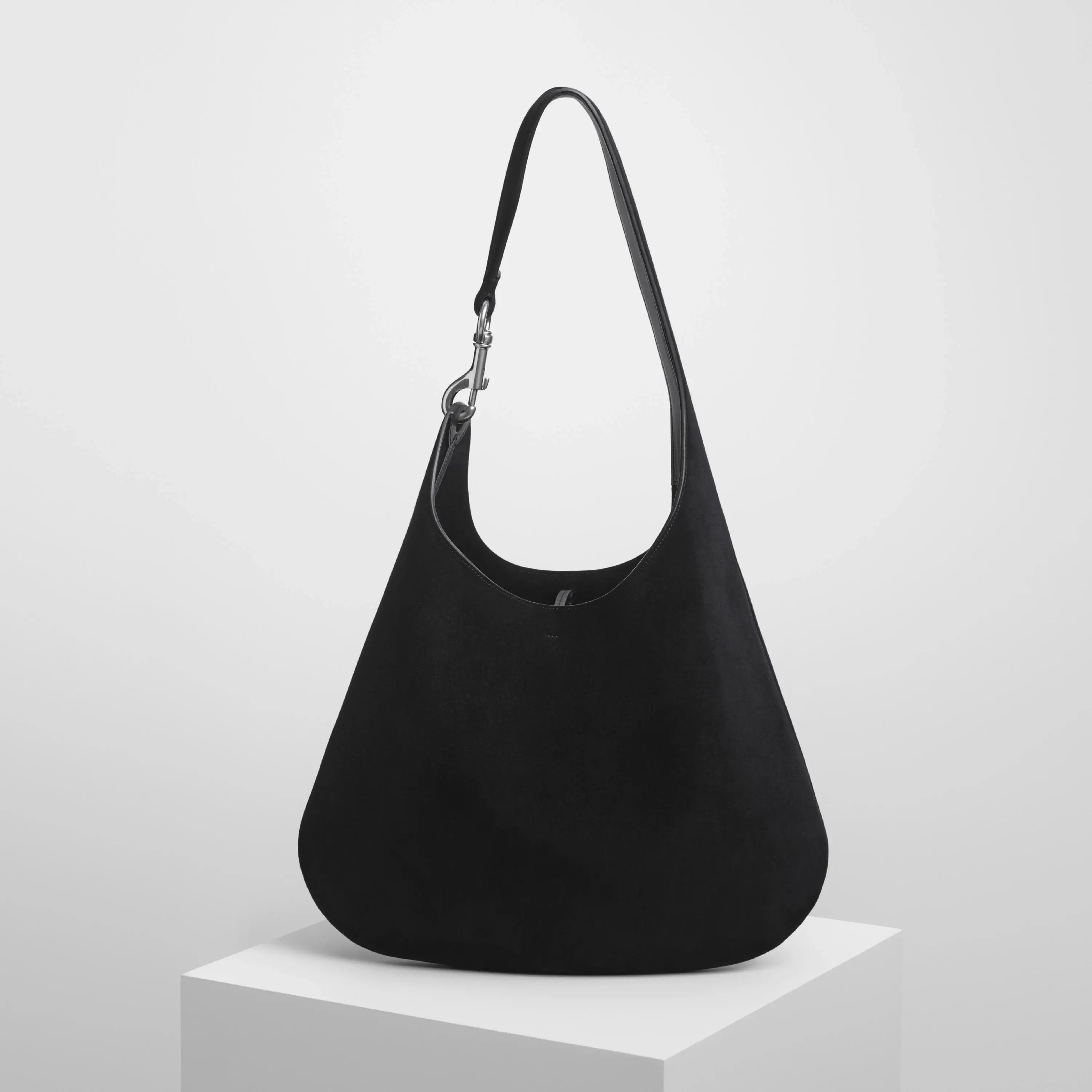 BEAN BAG | black suede with silver