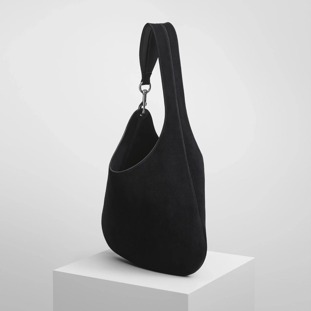 BEAN BAG | black suede with silver
