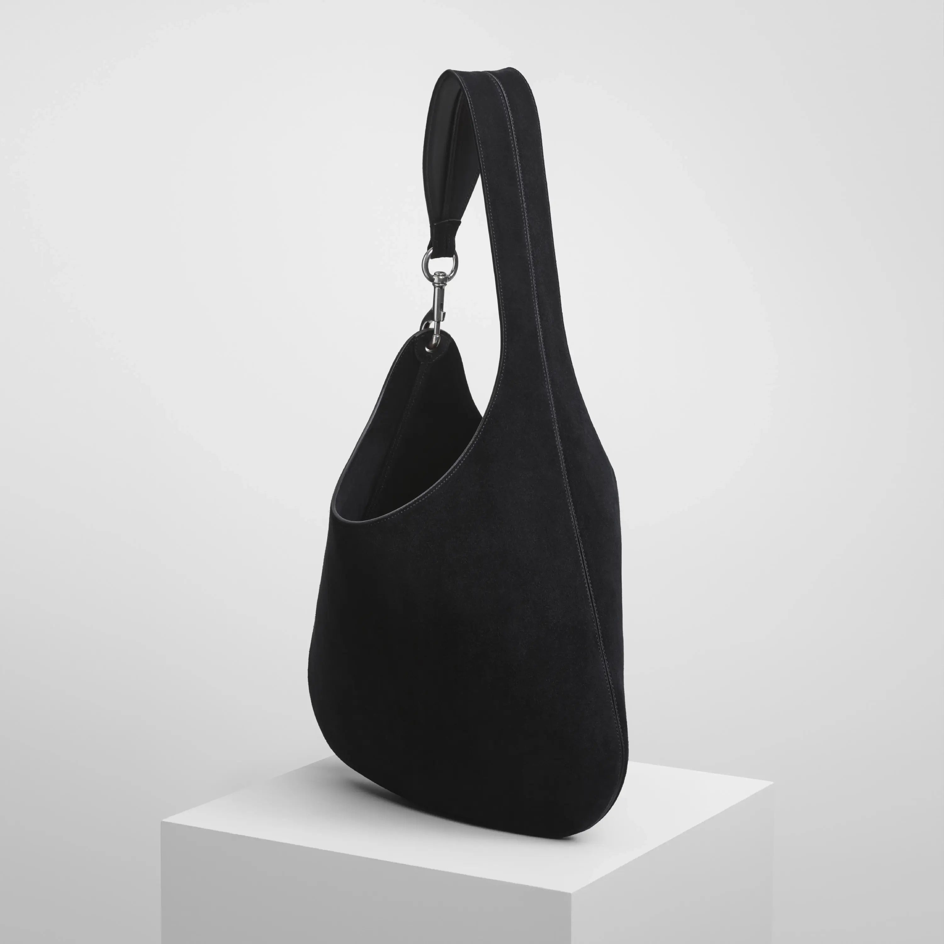 BEAN BAG | black suede with silver