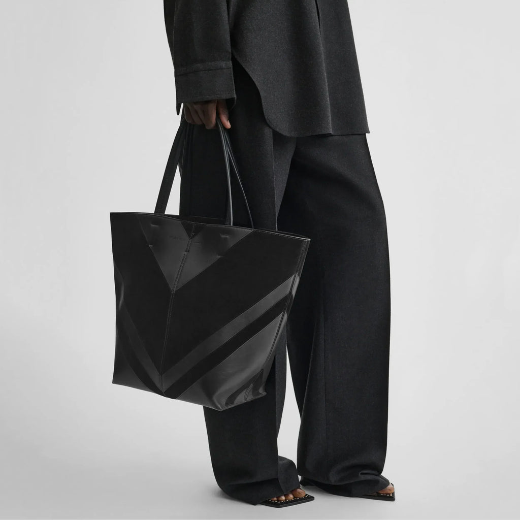 POT CABAS | black suede leather