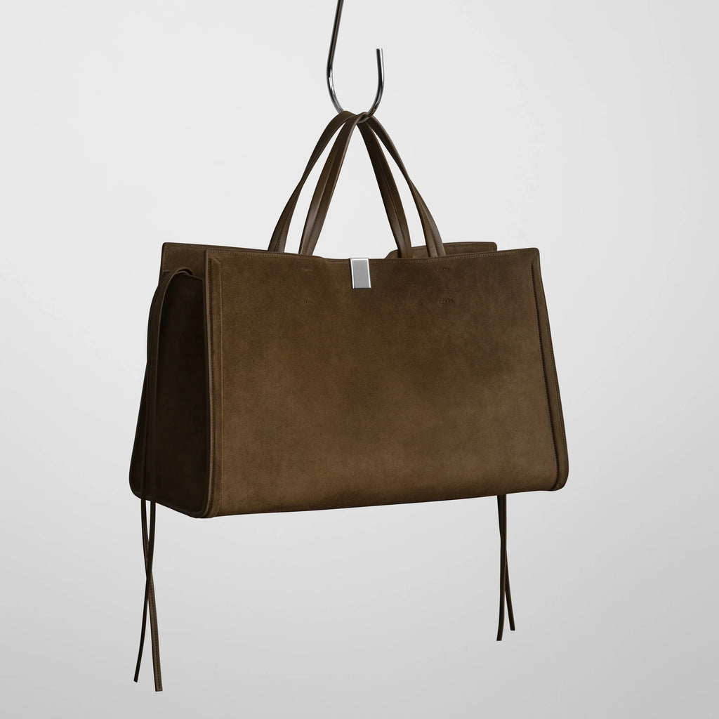 MEDIUM KIT CABAS | khaki suede leather