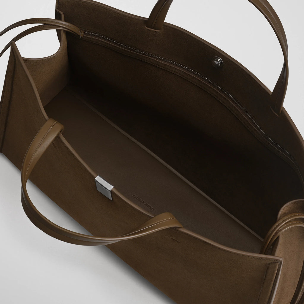 MEDIUM KIT CABAS | khaki suede leather