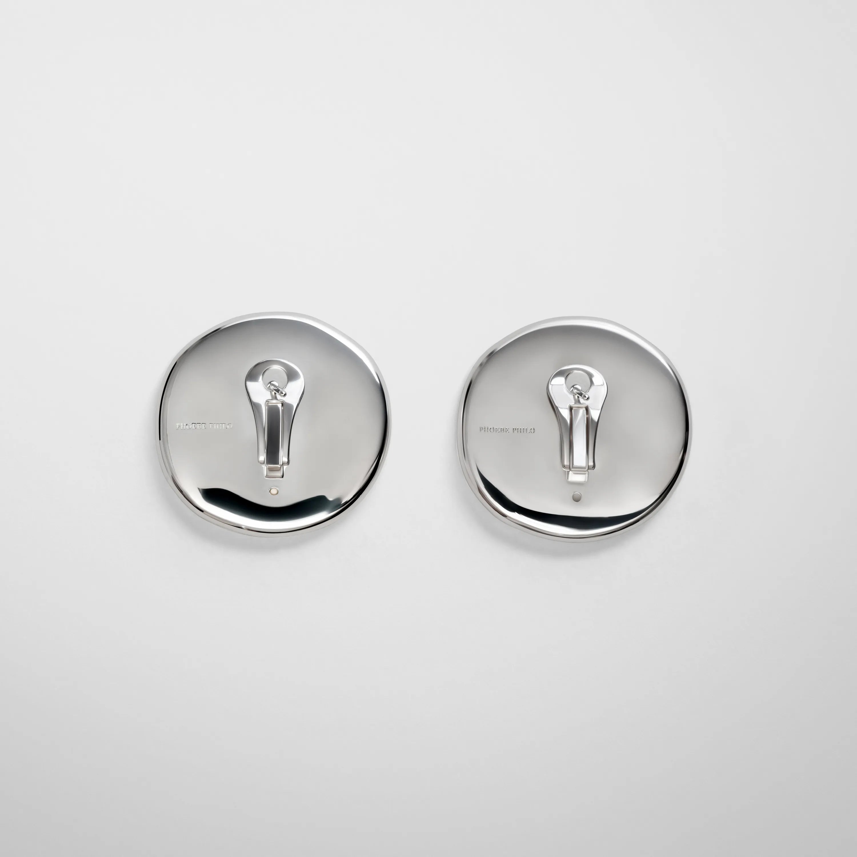 MEDALLION DISH EARRINGS | white enamel
