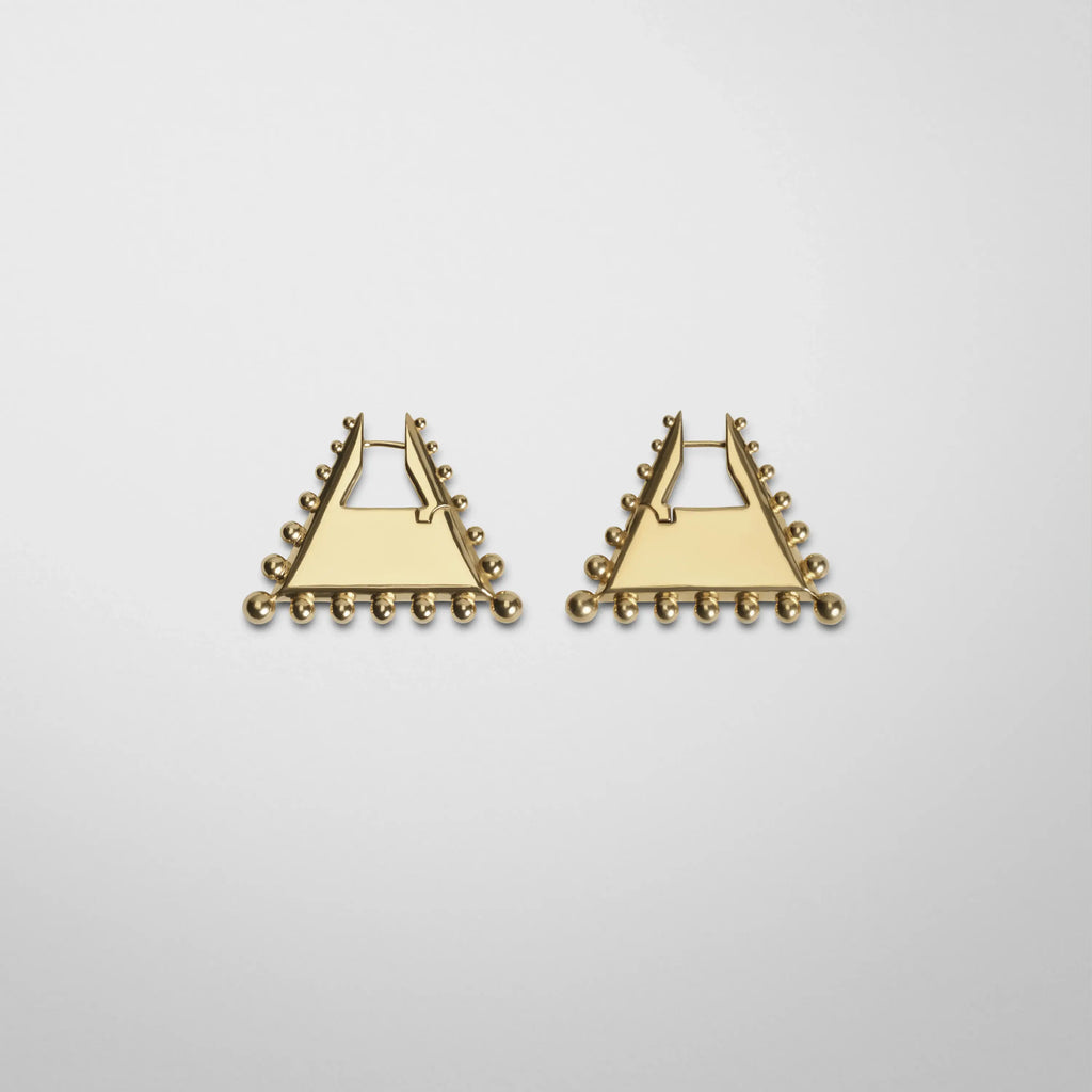 BOBBLED PYRAMID EARRINGS | gold plated sterling silver
