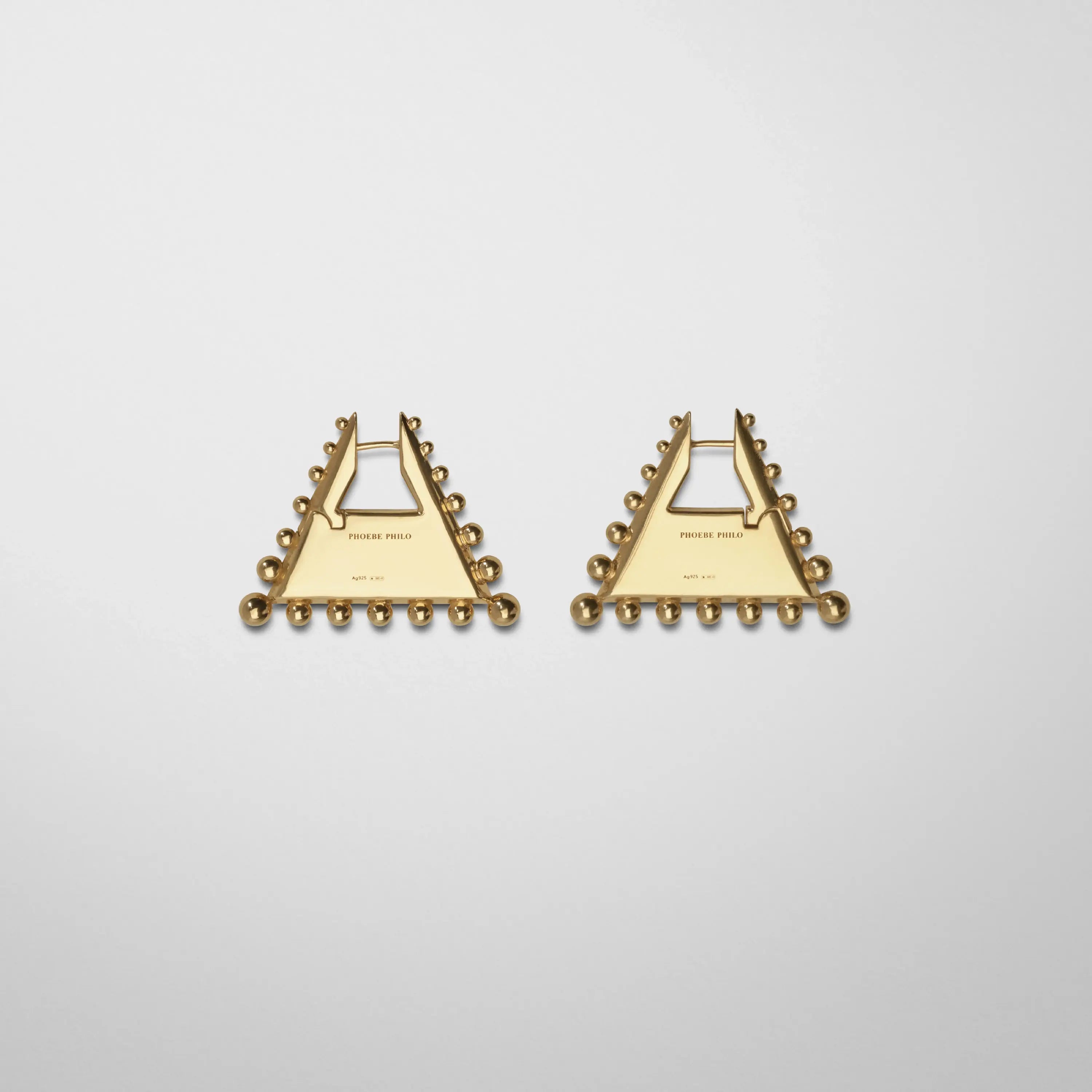 BOBBLED PYRAMID EARRINGS | gold plated sterling silver