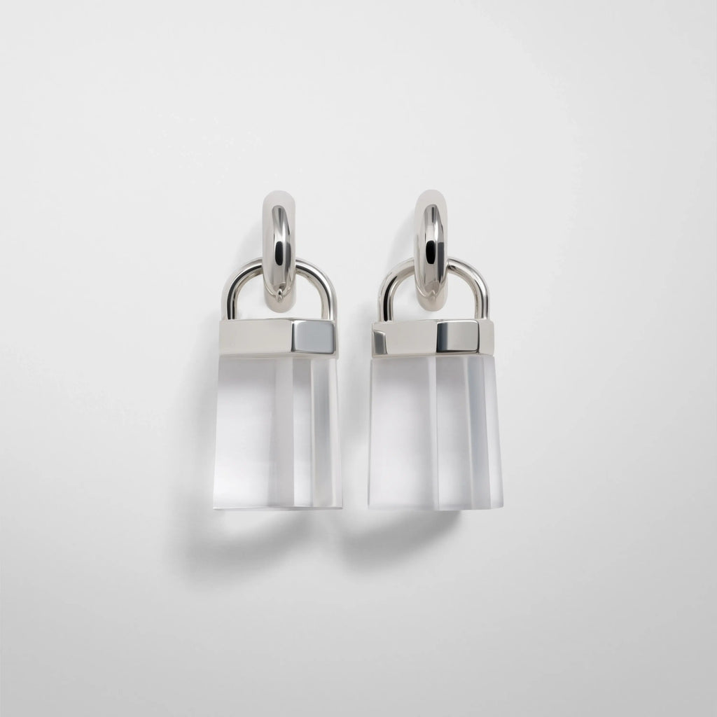 PRISM EARRINGS | clear resin sterling silver
