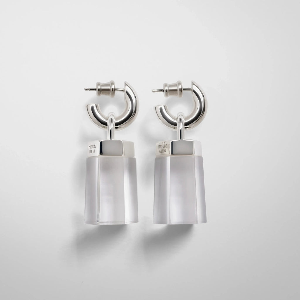 PRISM EARRINGS | clear resin sterling silver