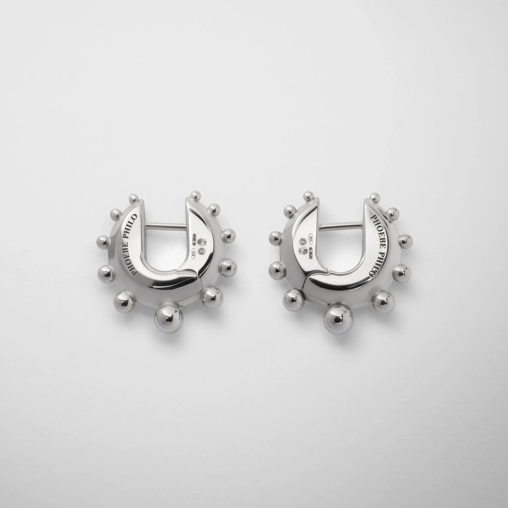 BEADED HOOP EARRINGS SMALL | sterling silver