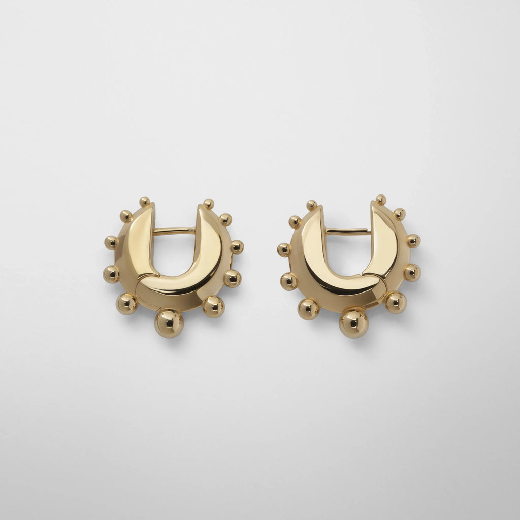 BEADED HOOP EARRINGS SMALL | gold plated sterling silver