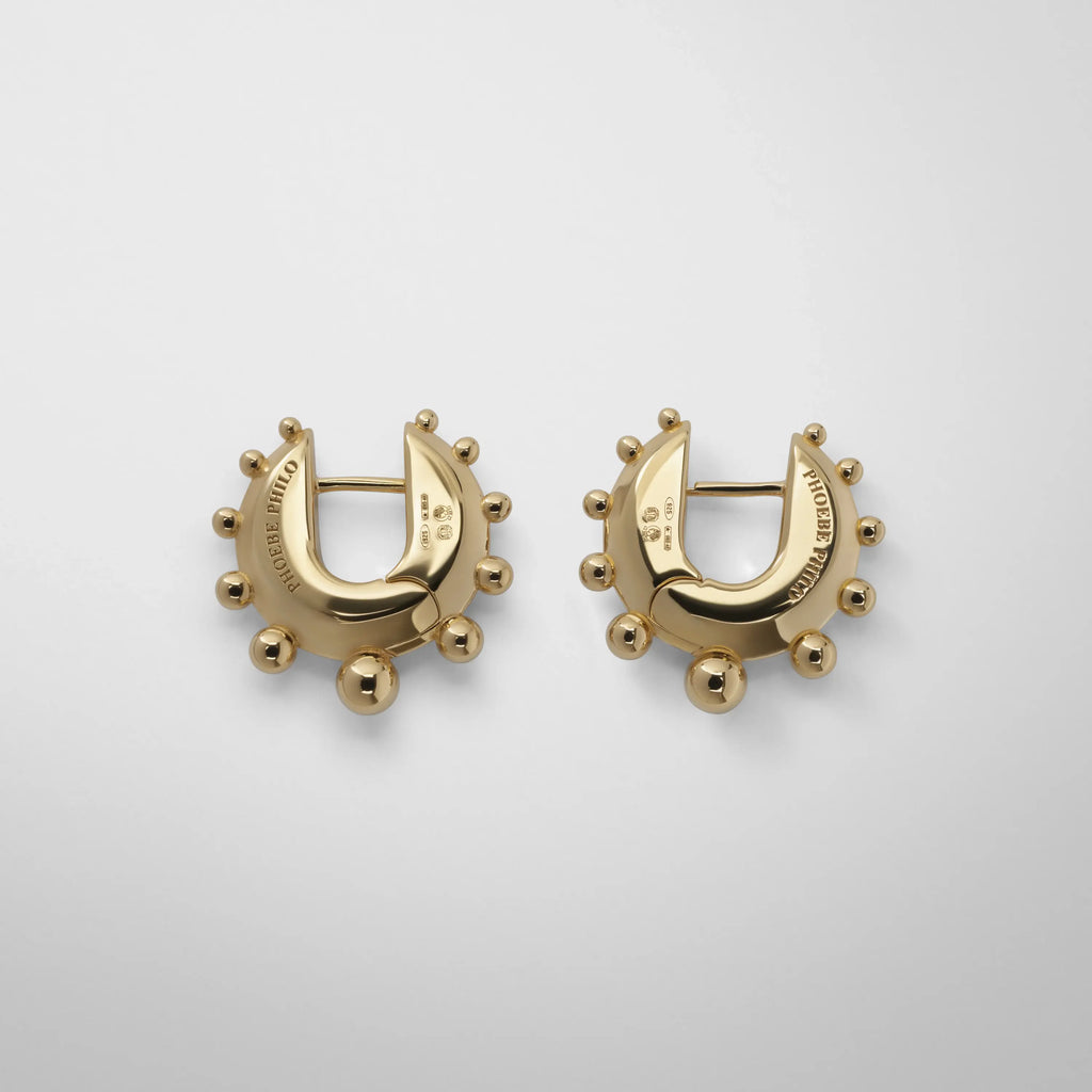 BEADED HOOP EARRINGS SMALL | gold plated sterling silver
