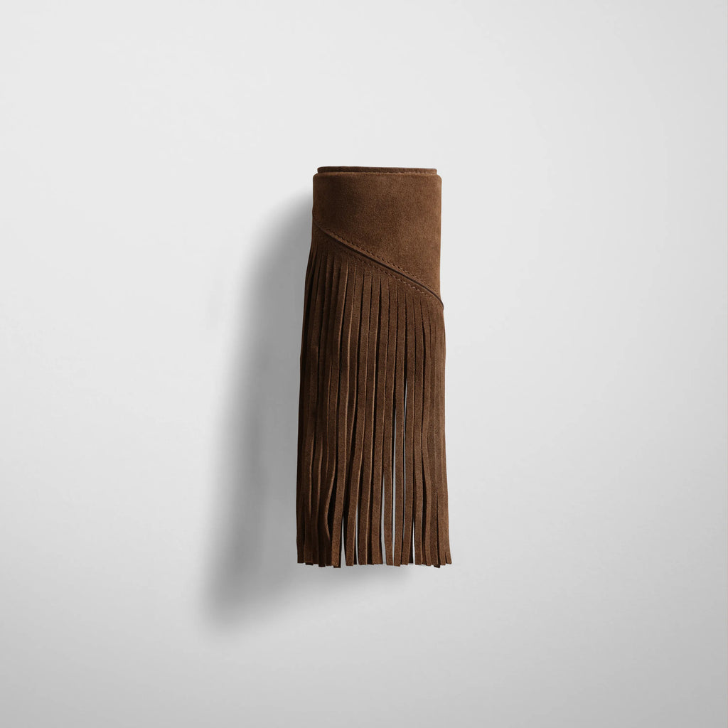 FRINGE CUFF | khaki suede