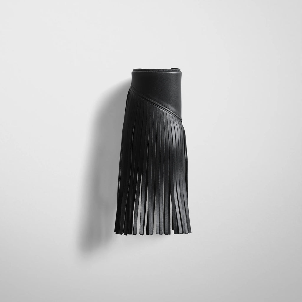FRINGE CUFF | black leather