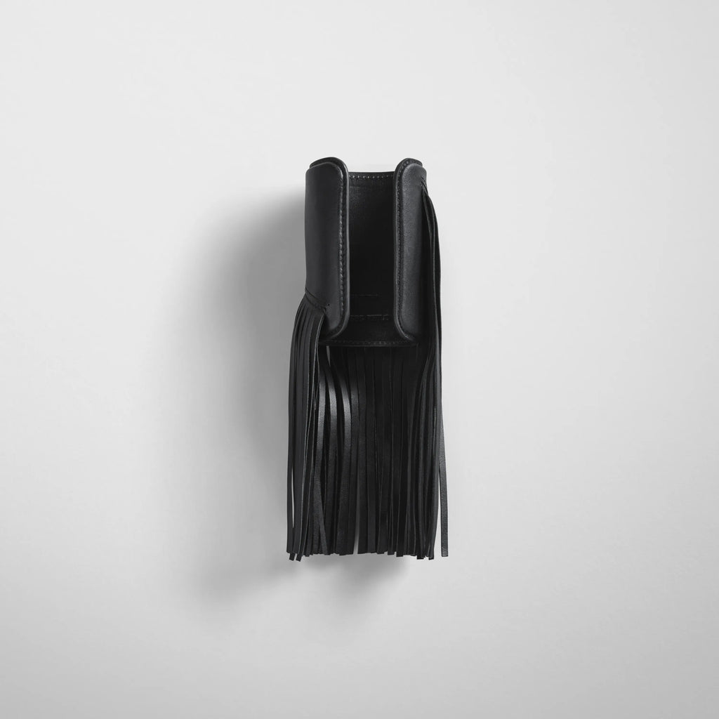 FRINGE CUFF | black leather