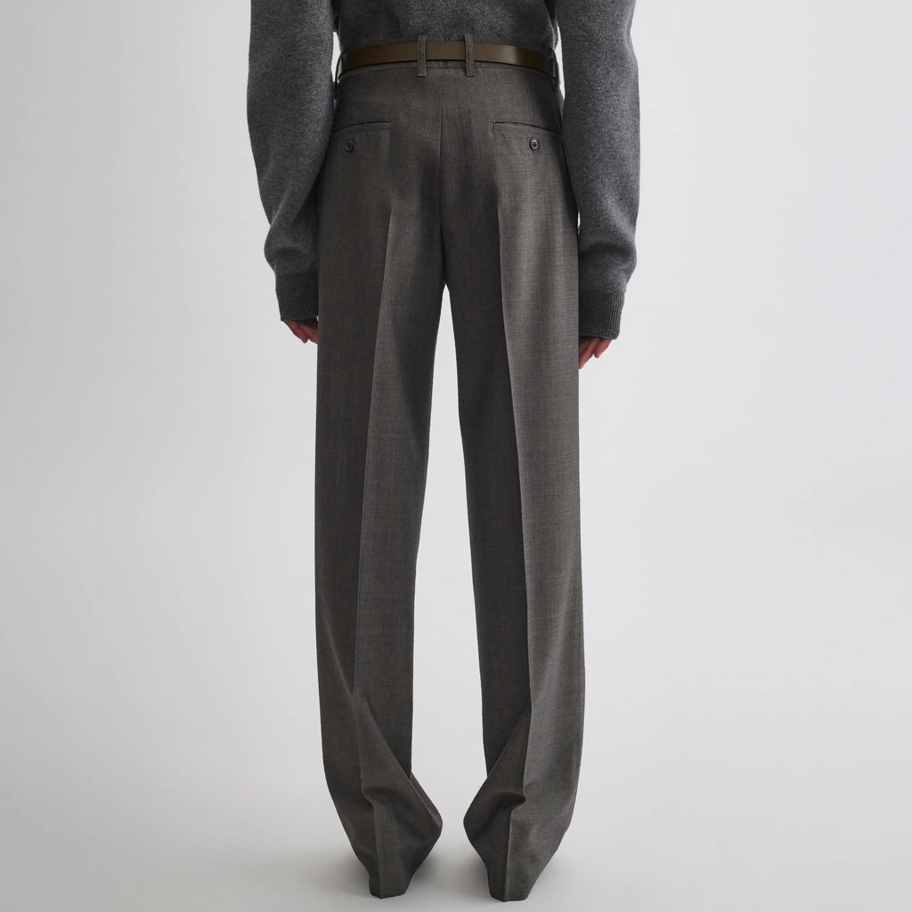 BOYISH TAILORED TROUSERS | dark taupe wool