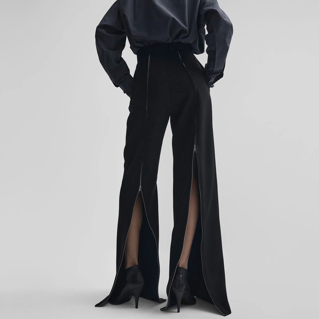ZIP TROUSERS | black wool