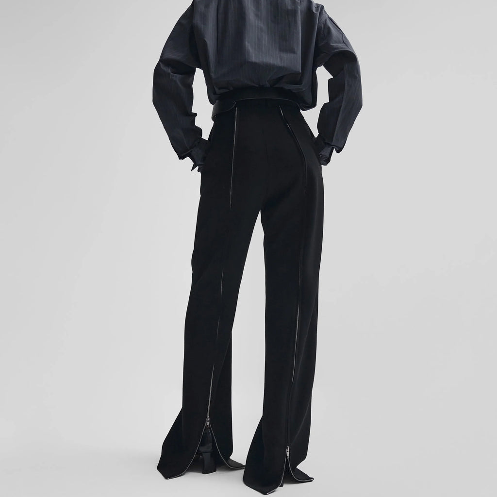 ZIP TROUSERS | black wool
