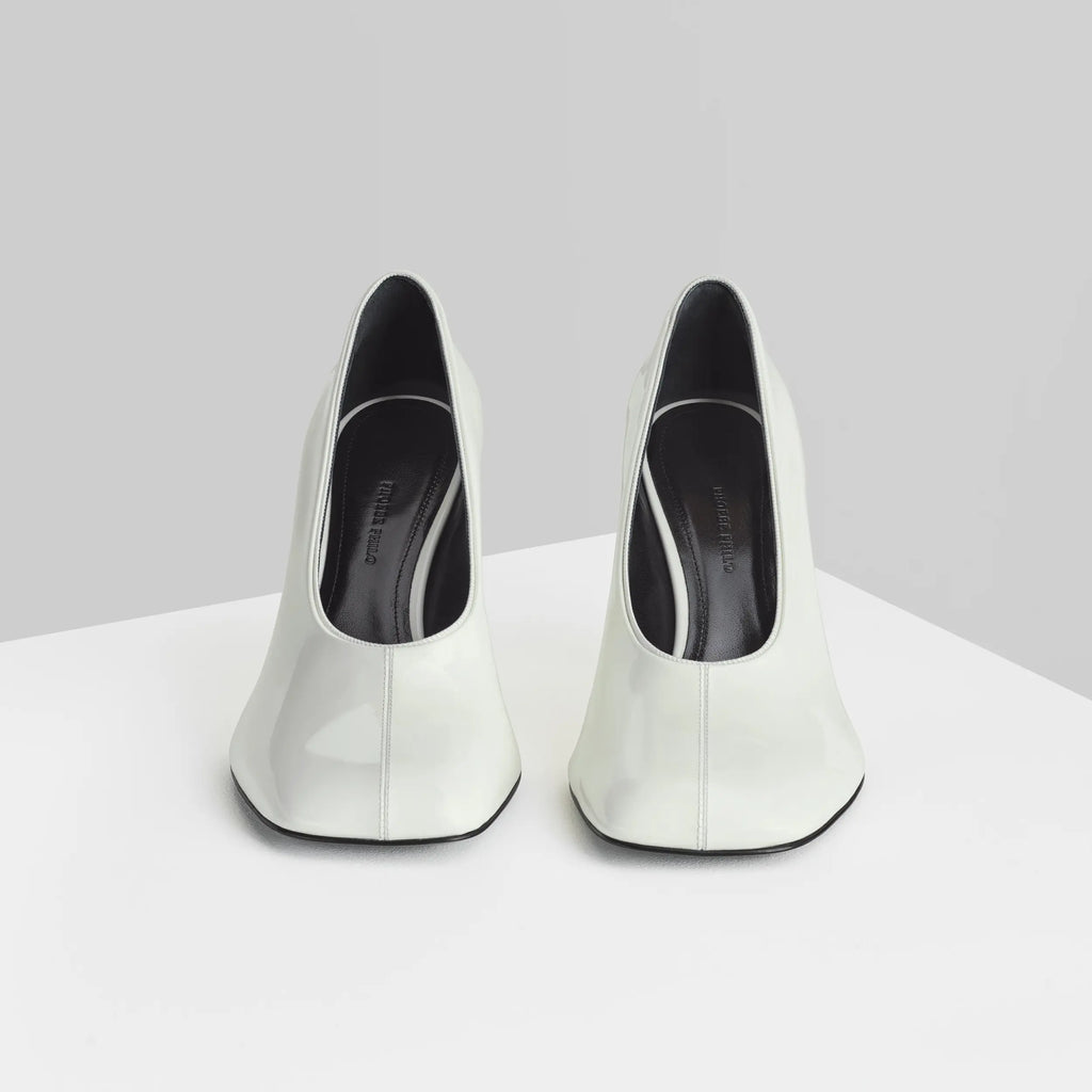 SOFT PUMP 90 | white patent leather