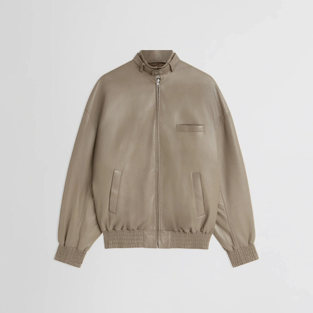 JACKET WITH ATTACHABLE SCARF | mastic leather