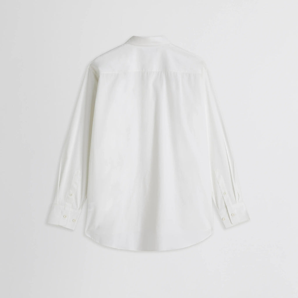 SHARP COLLAR SHIRT | white cotton