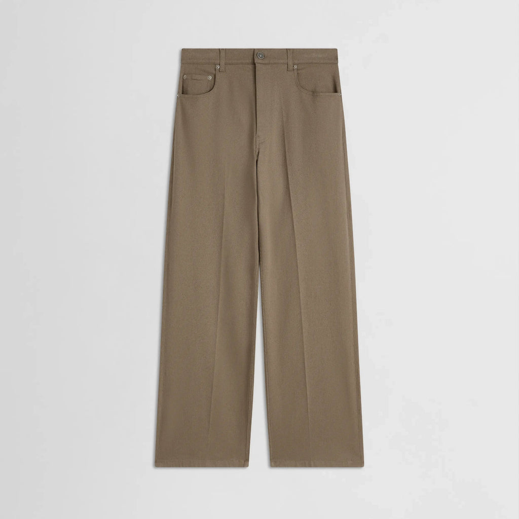 ZIP JEANS | warm khaki cotton