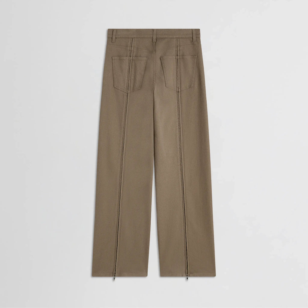 ZIP JEANS | warm khaki cotton