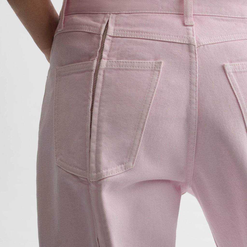 ZIP JEANS | pale pink cotton