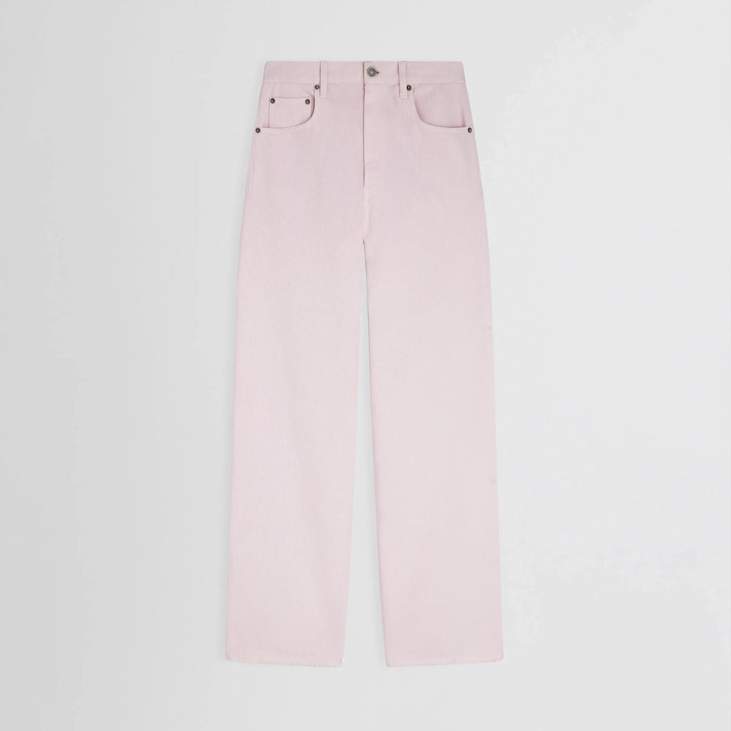 ZIP JEANS | pale pink cotton