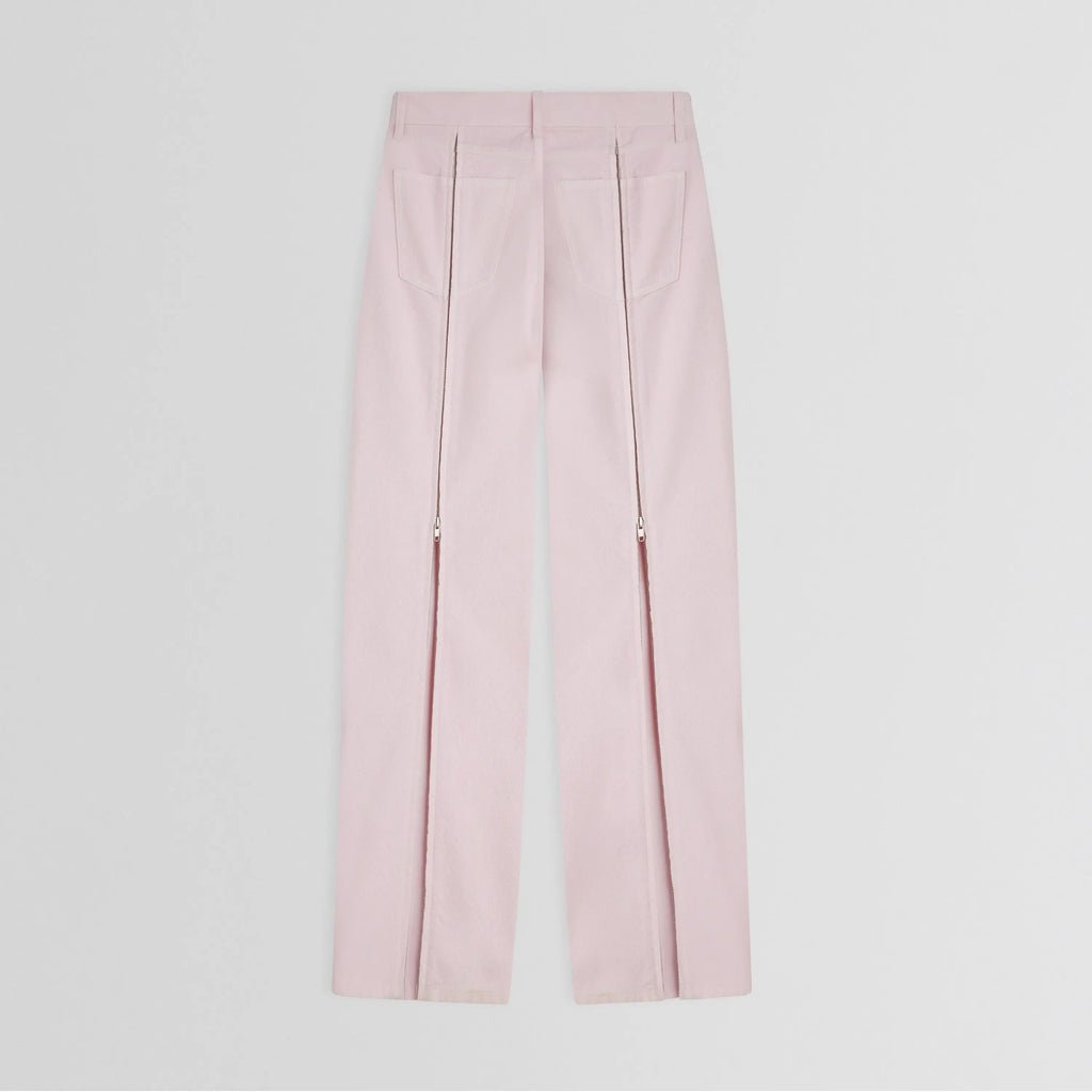 ZIP JEANS | pale pink cotton