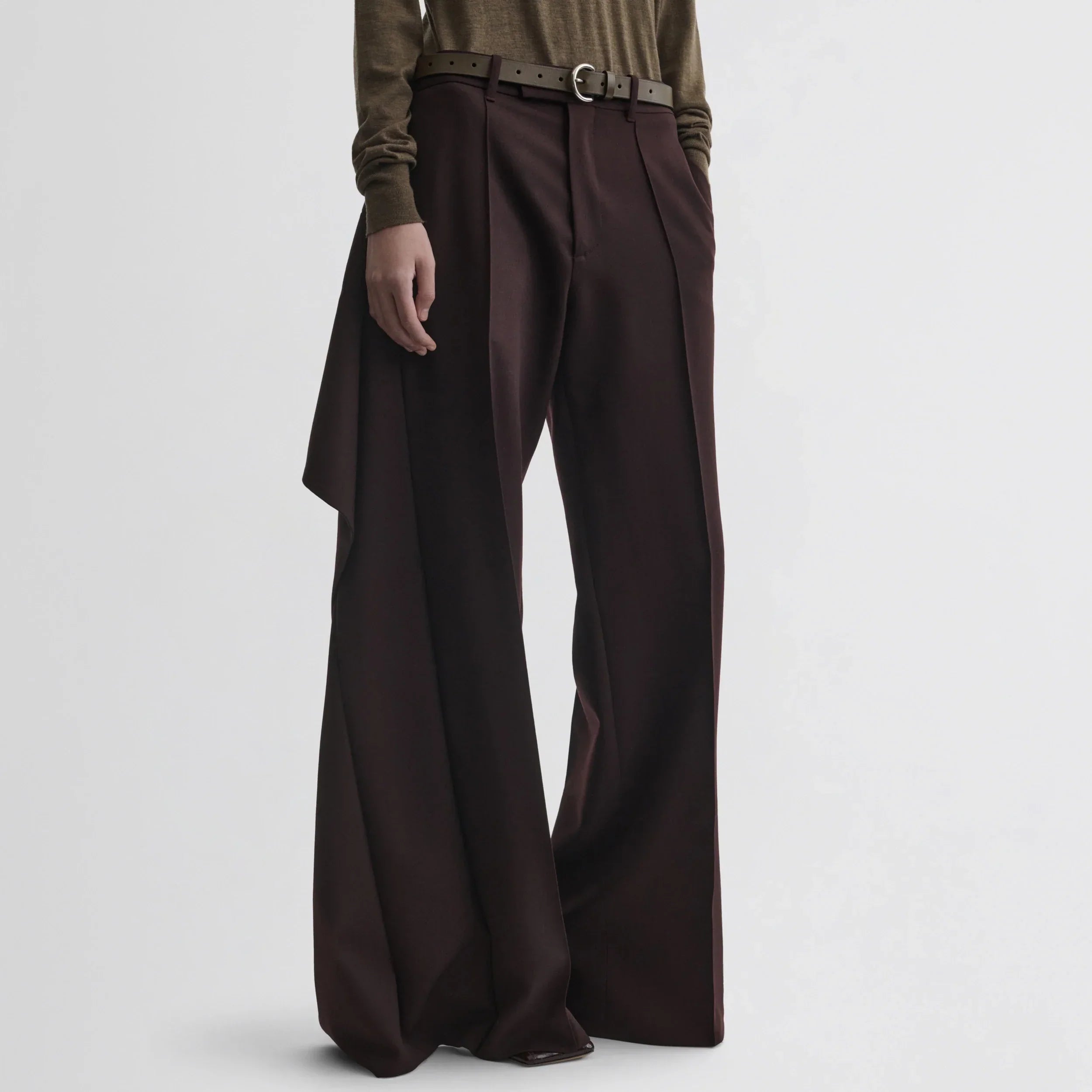APRON TROUSERS | chocolate wool