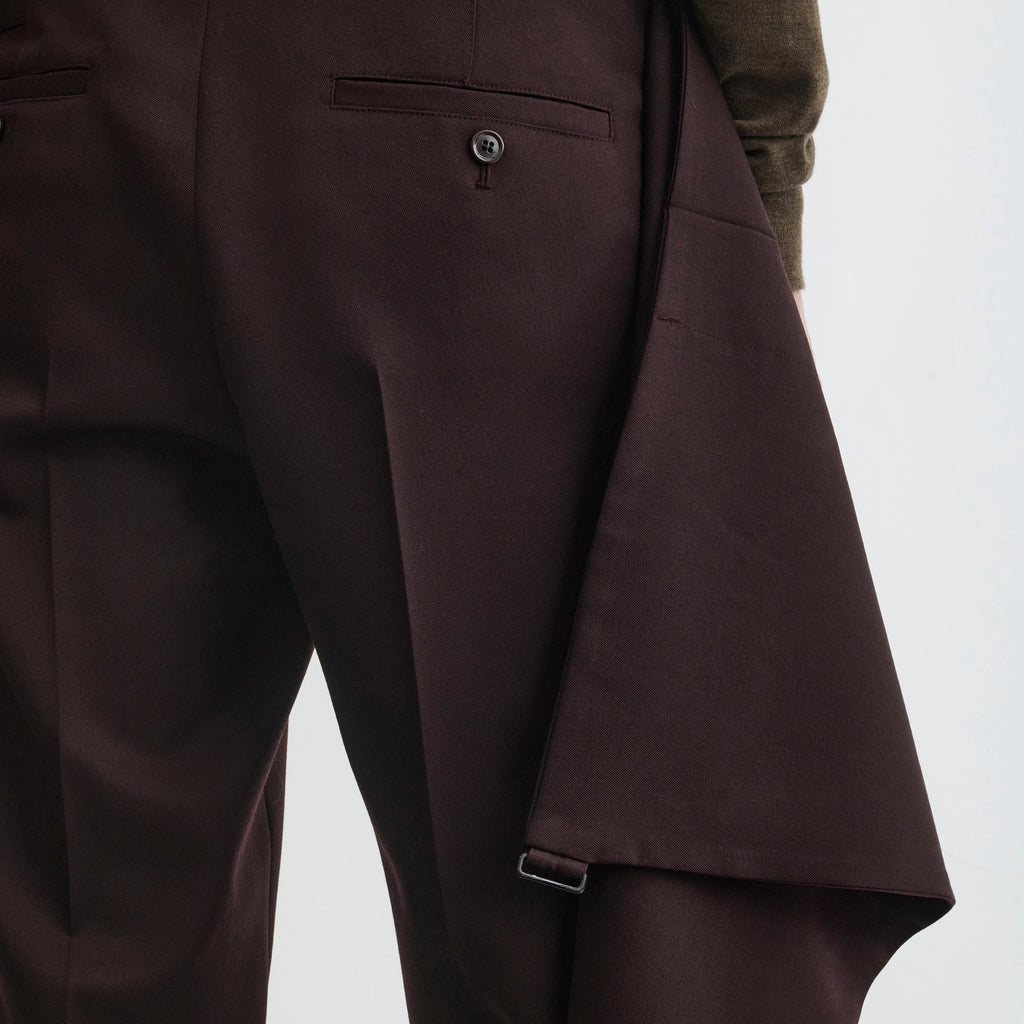 APRON TROUSERS | chocolate wool