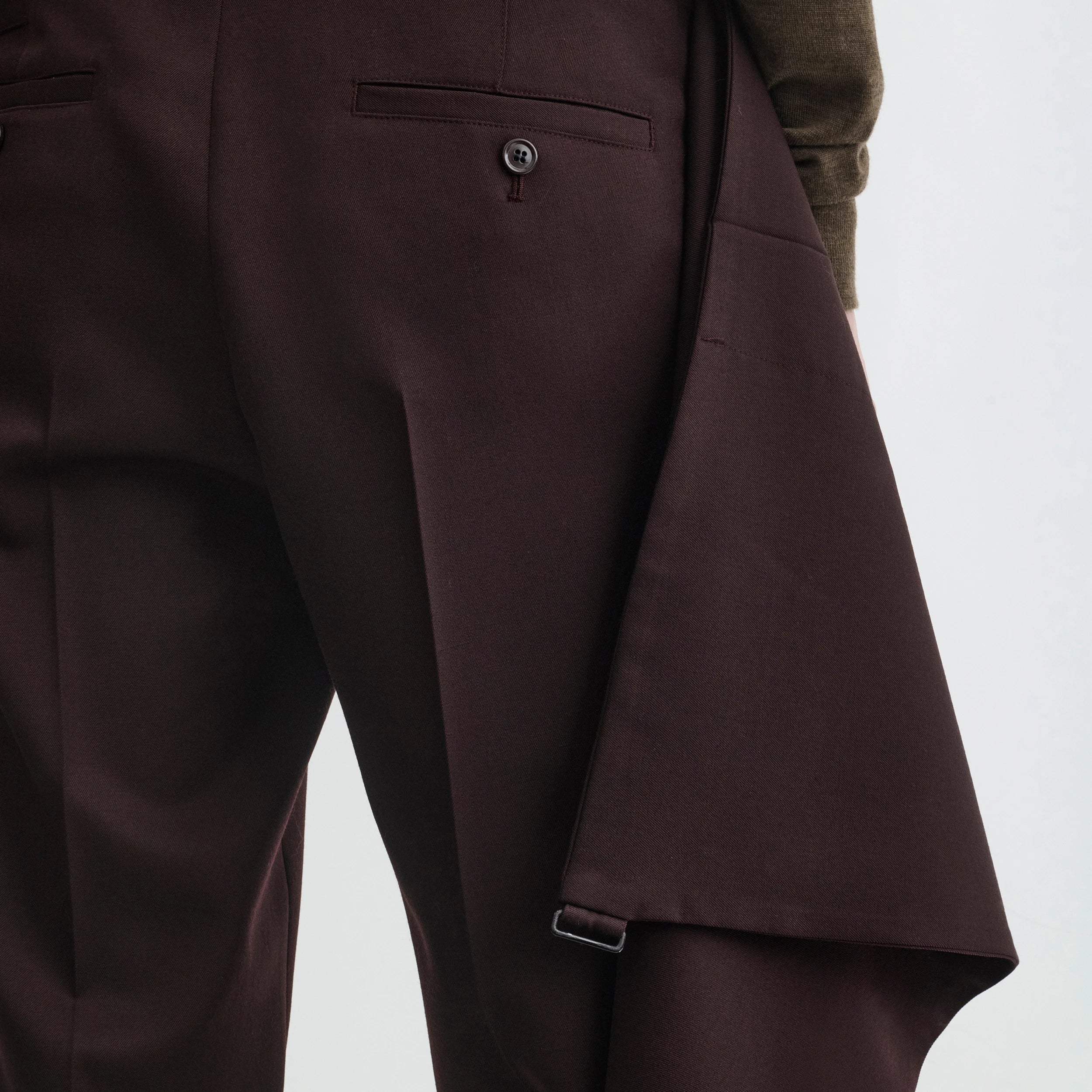 APRON TROUSERS | chocolate wool