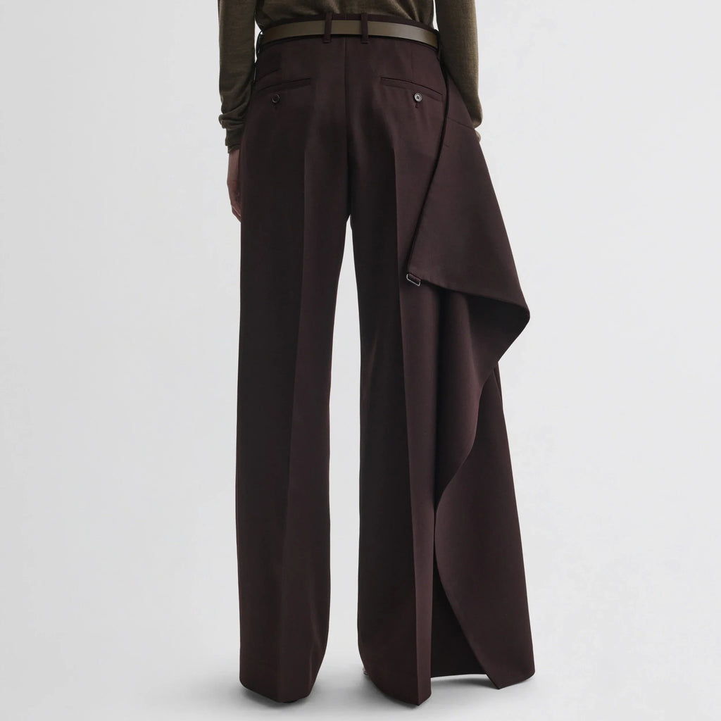 APRON TROUSERS | chocolate wool