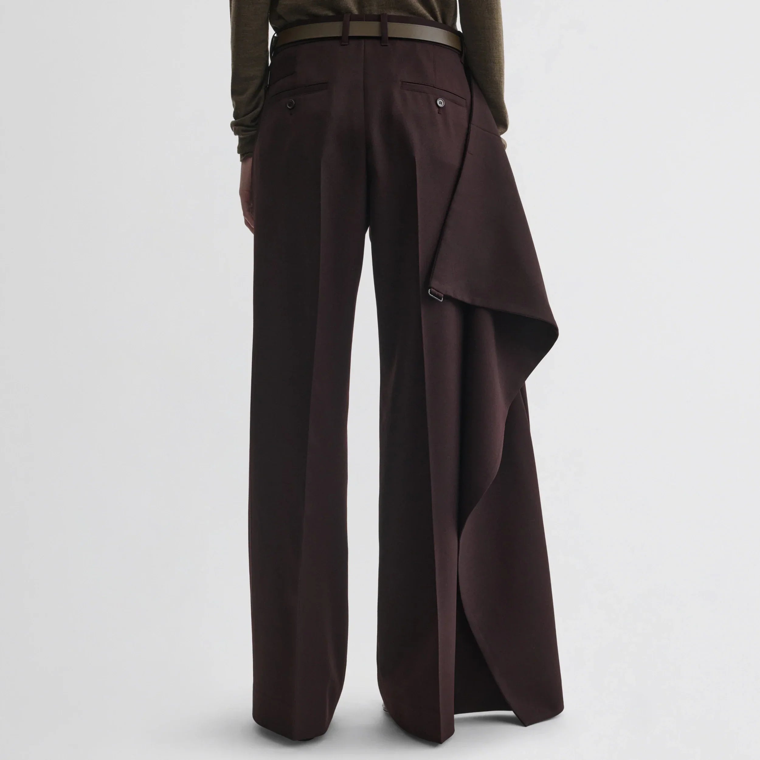 APRON TROUSERS | chocolate wool