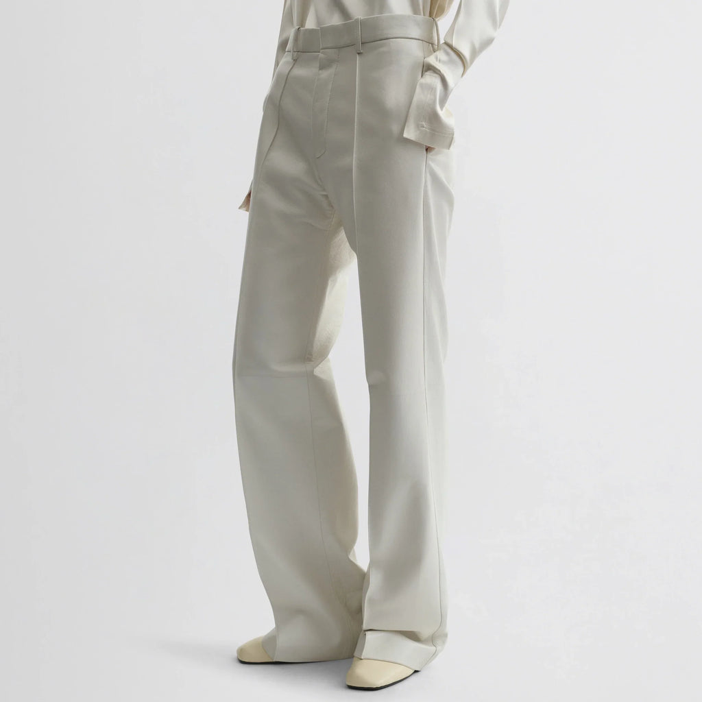 BOYISH TROUSERS | white leather