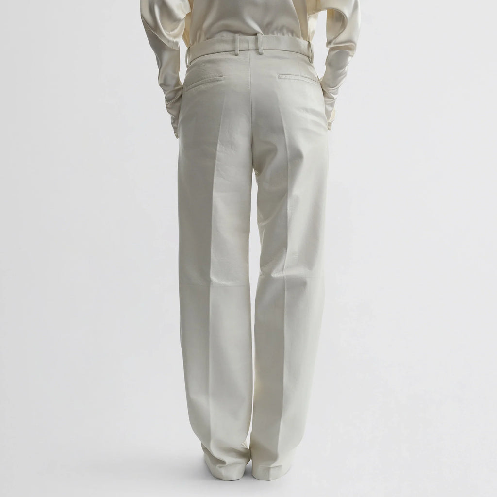 BOYISH TROUSERS | white leather