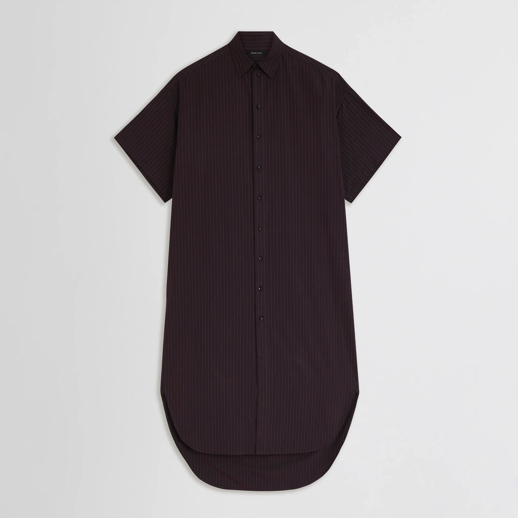 LONG SHIRT DRESS | black cherry cotton