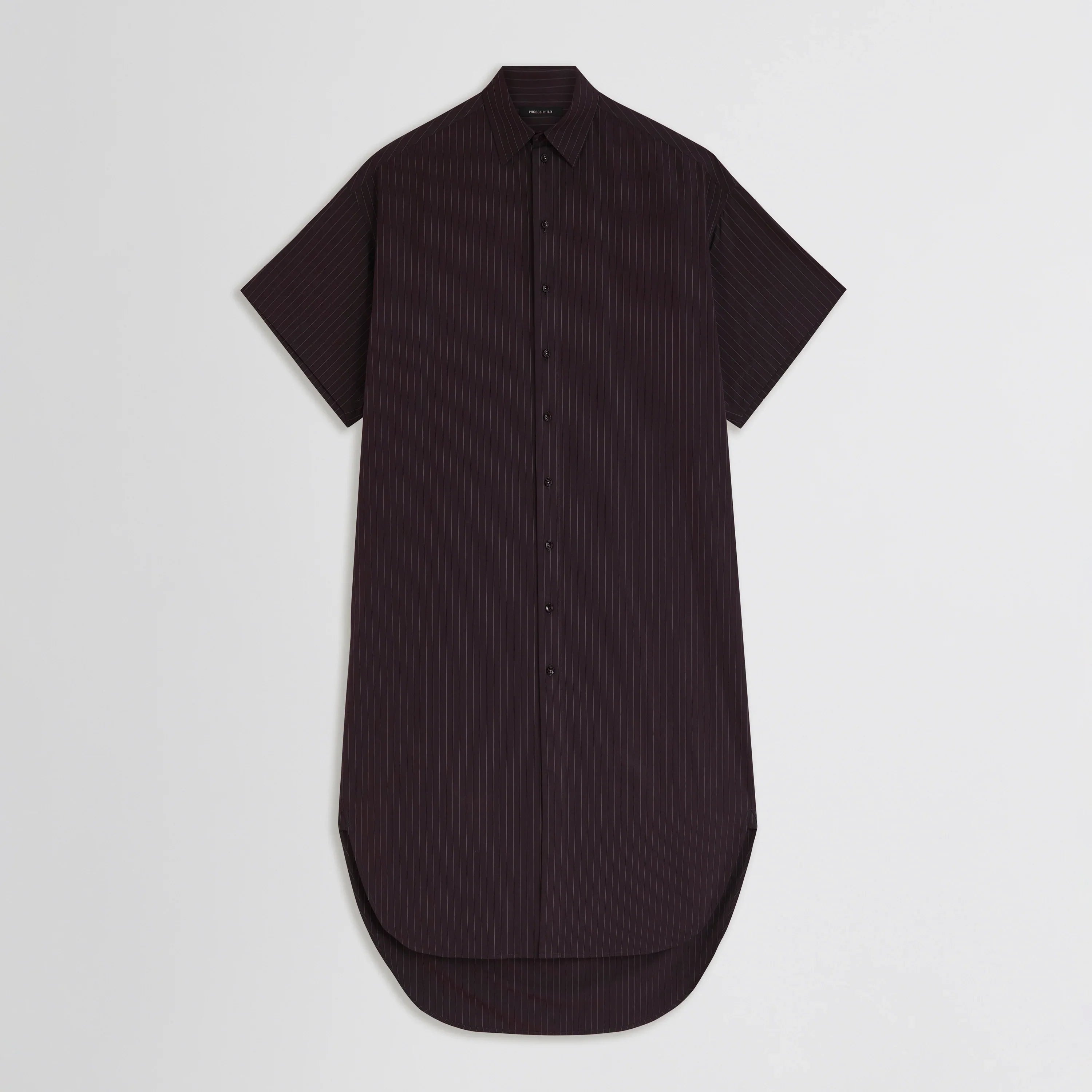 LONG SHIRT DRESS | black cherry cotton