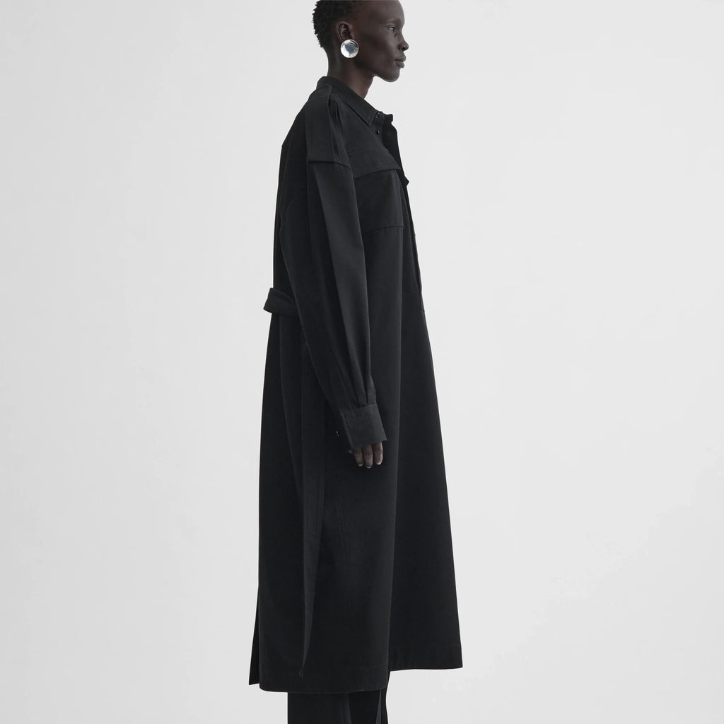 UTILITY SHIRT DRESS | black cotton