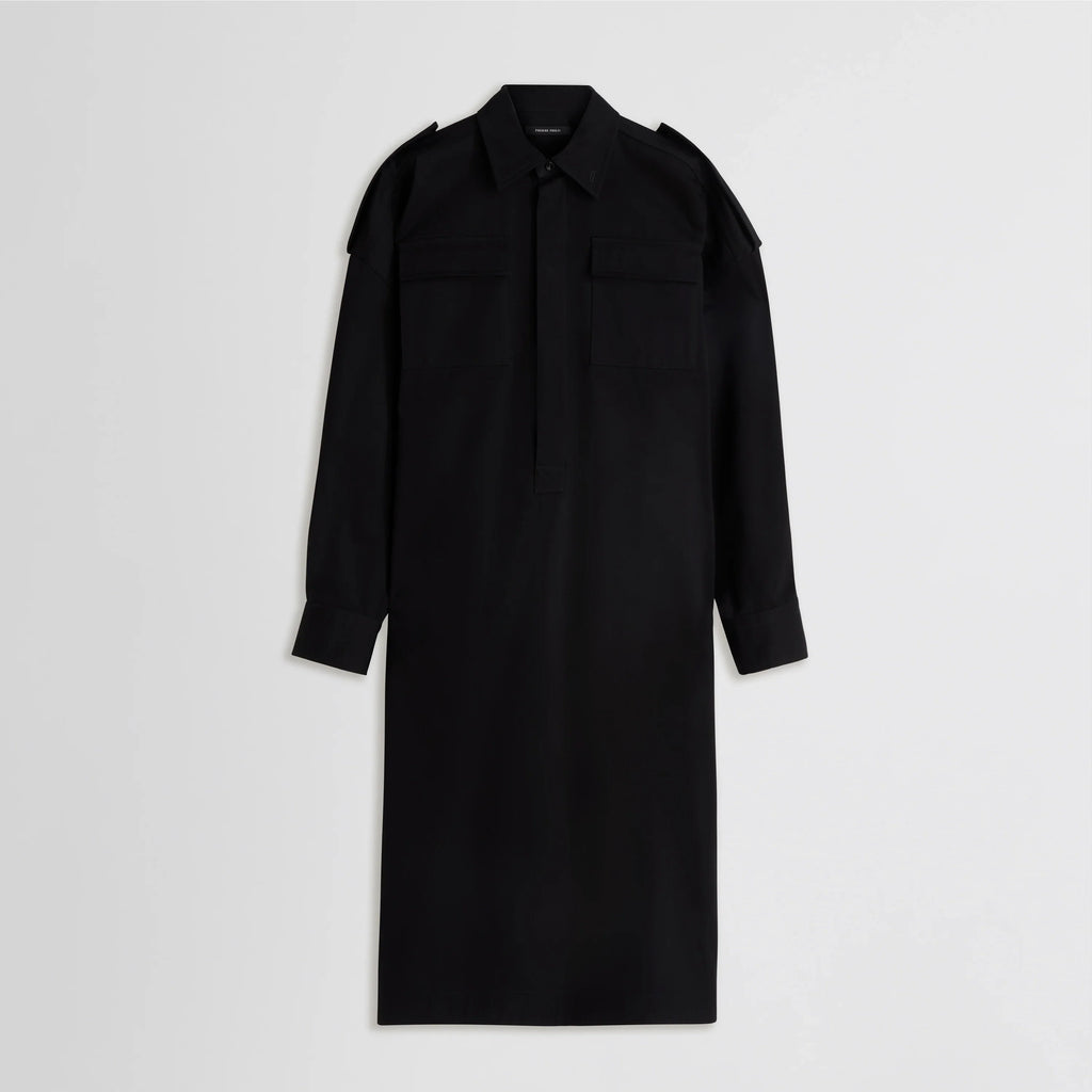 UTILITY SHIRT DRESS | black cotton