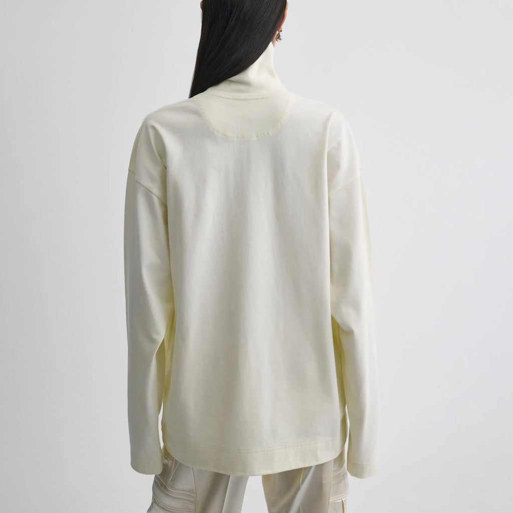 RELAXED LONG SLEEVE JERSEY | cream cotton jersey