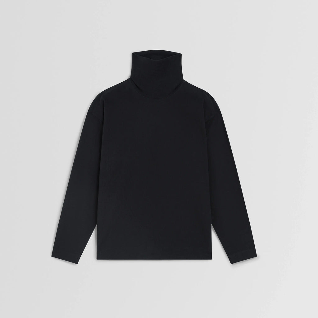 RELAXED LONG SLEEVE JERSEY | black cotton jersey
