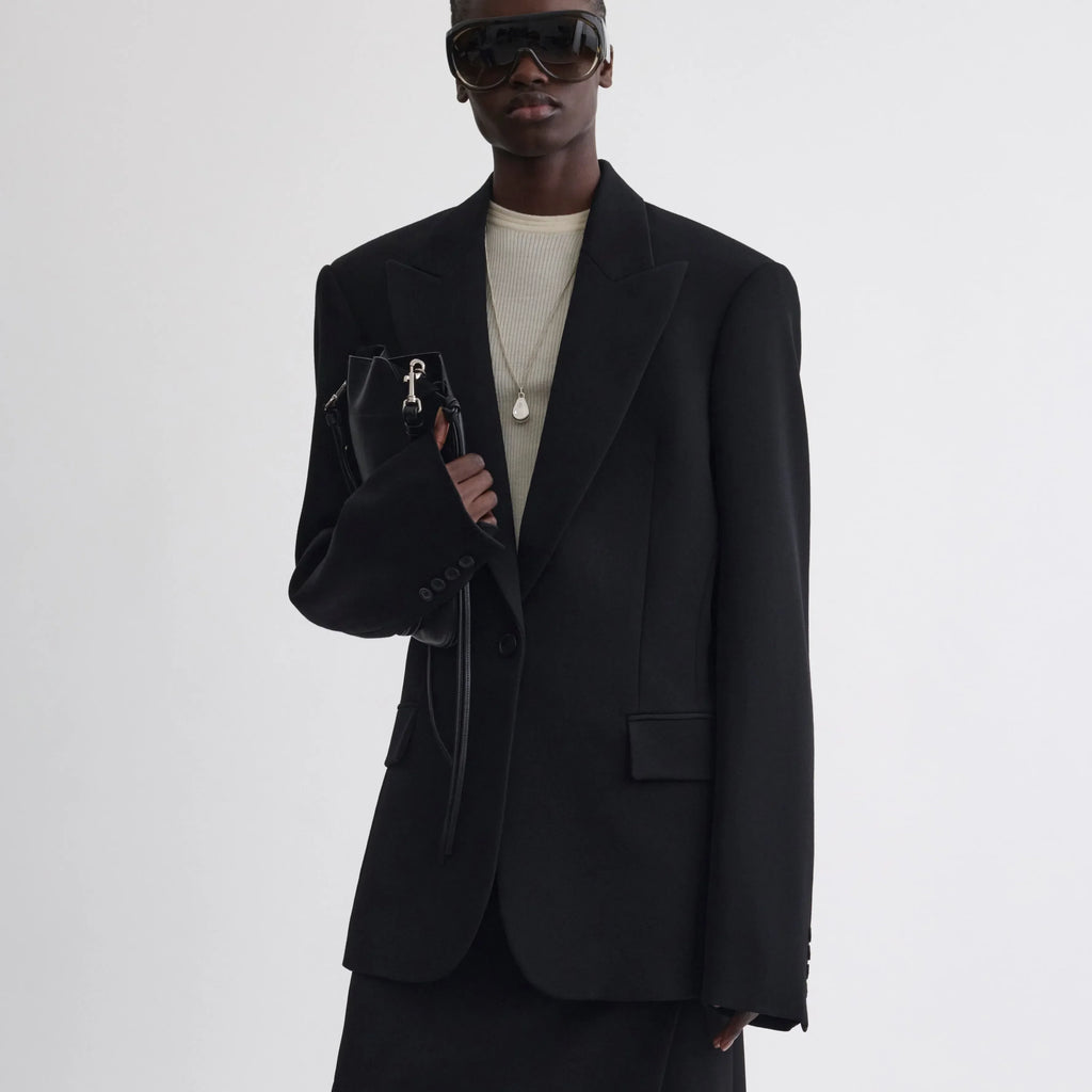 SINGLE BREASTED JACKET | black wool