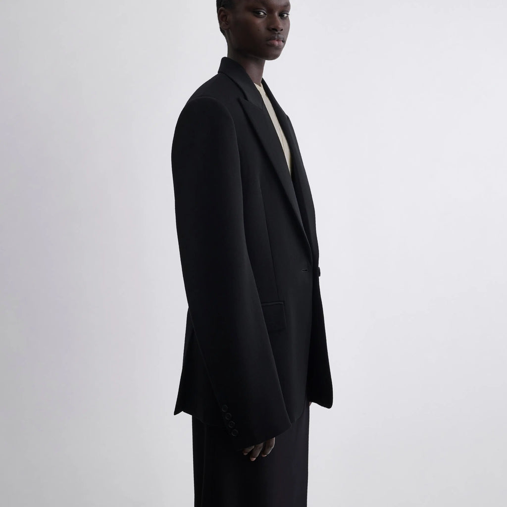 SINGLE BREASTED JACKET | black wool