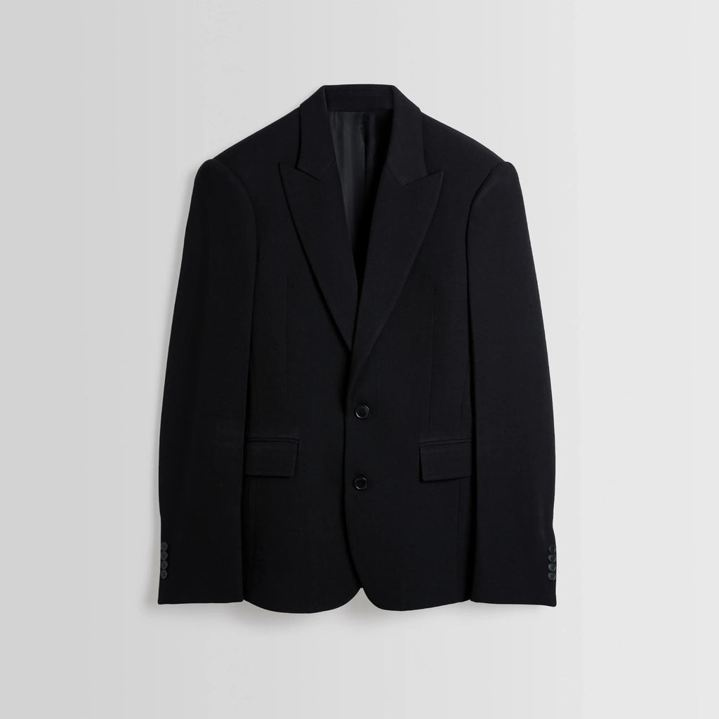 SINGLE BREASTED JACKET | black wool